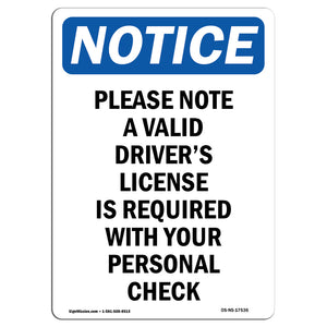 Please Note A Valid Driver's License Is