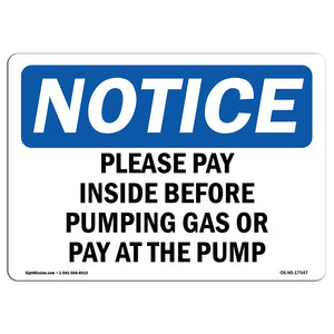 Please Pay Inside Before Pumping Gas Or