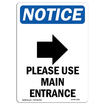 Please Use Main Entrance [Right Arrow]