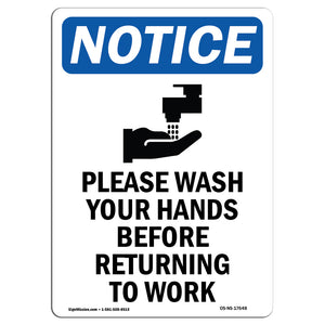 Please Wash Your Hands Before Sign With Symbol