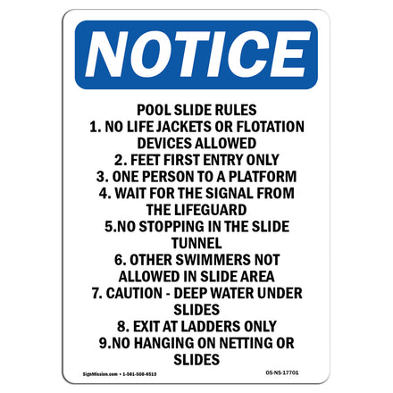 Pool Slide Rules 1. No Life Jackets Or Flotation