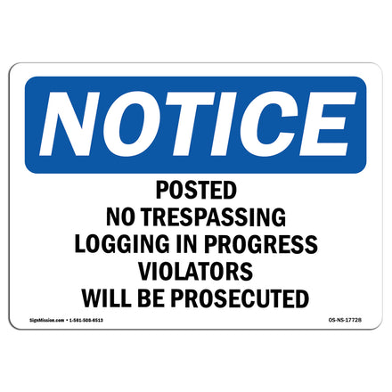 Posted No Trespassing Logging In Progress