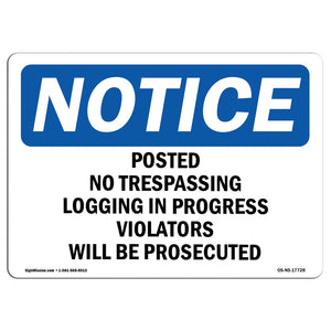 Posted No Trespassing Logging In Progress