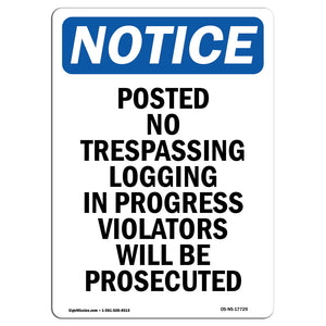 Posted No Trespassing Logging In Progress