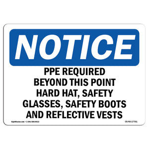 PPE Required Beyond This Point Hard Hat,