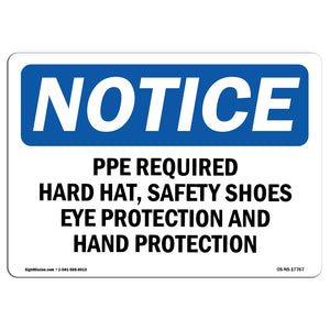 PPE Required Hard Hat, Safety Shoes, Eye