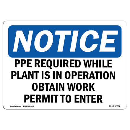 PPE Required While Plant Is In Operation