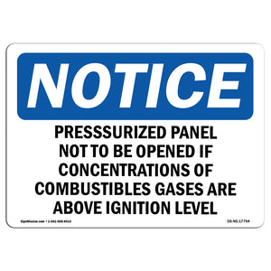 Pressurized Panel Not To Be Opened If Concentrations