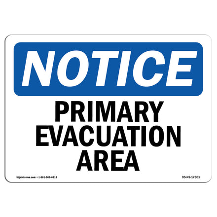 Primary Evacuation Area Sign