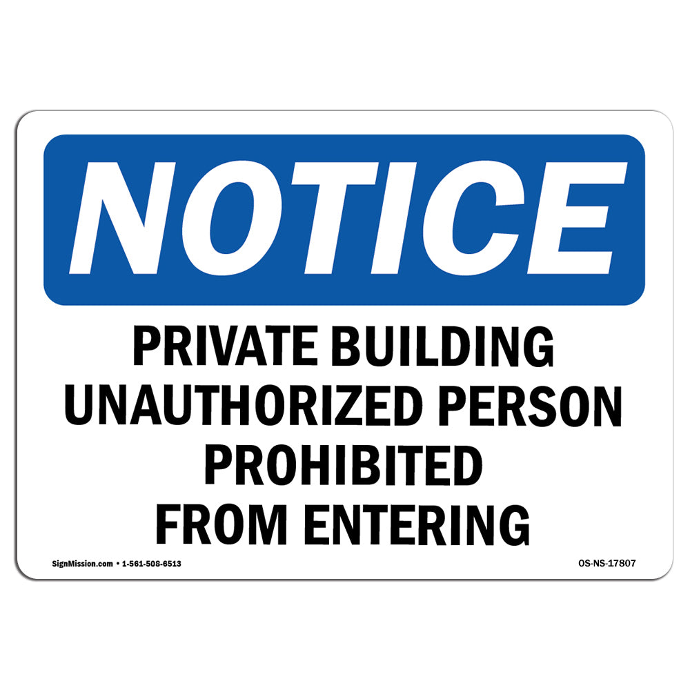 Private Building Unauthorized Persons Prohibited