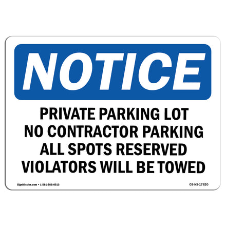 Private Parking Lot No Contractor Parking