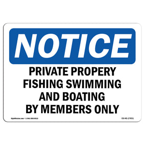 Private Property Fishing, Swimming And Boating