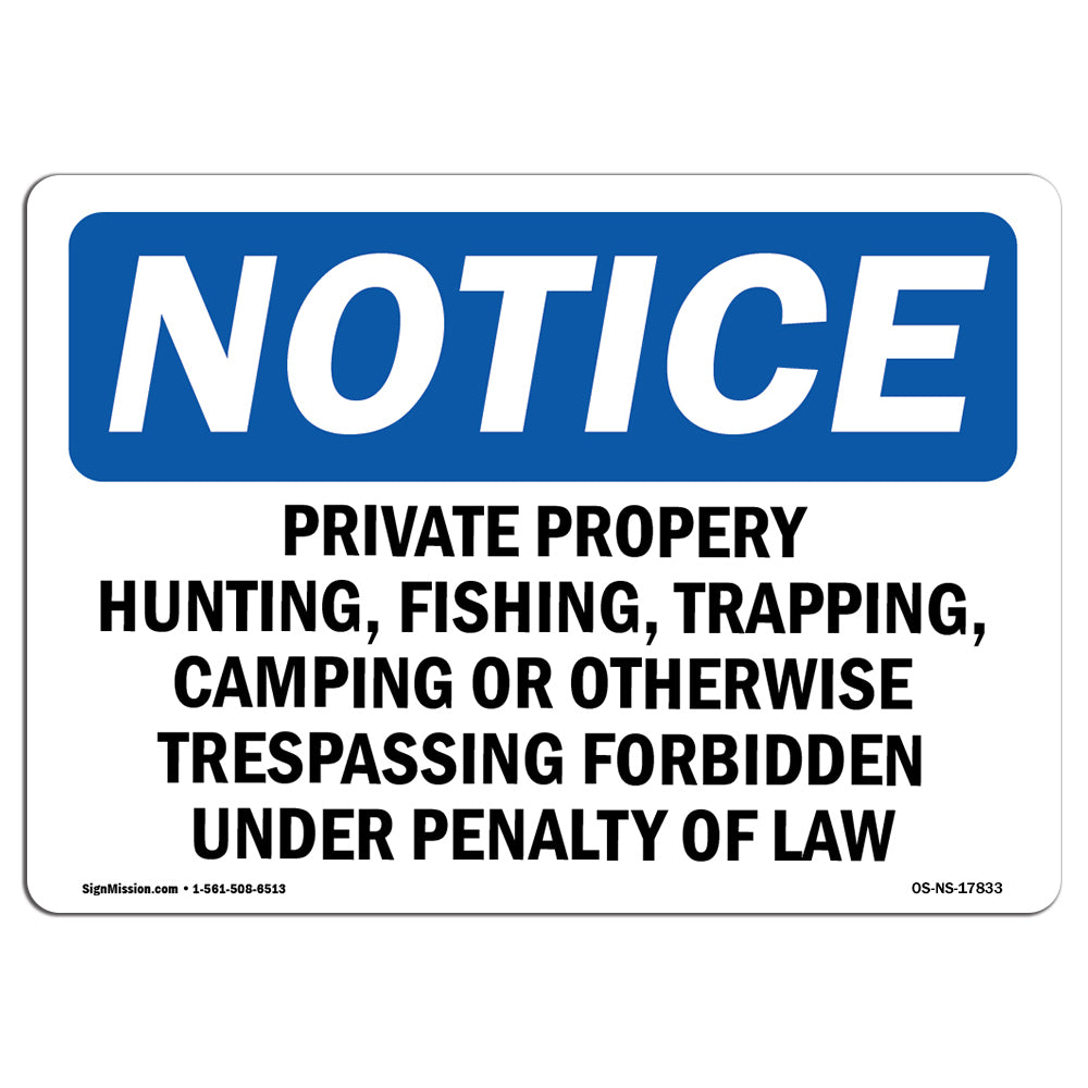 Private Property Hunting, Fishing, Trapping,