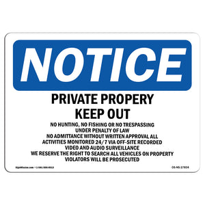 Private Property Keep Out No Hunting, Fishing