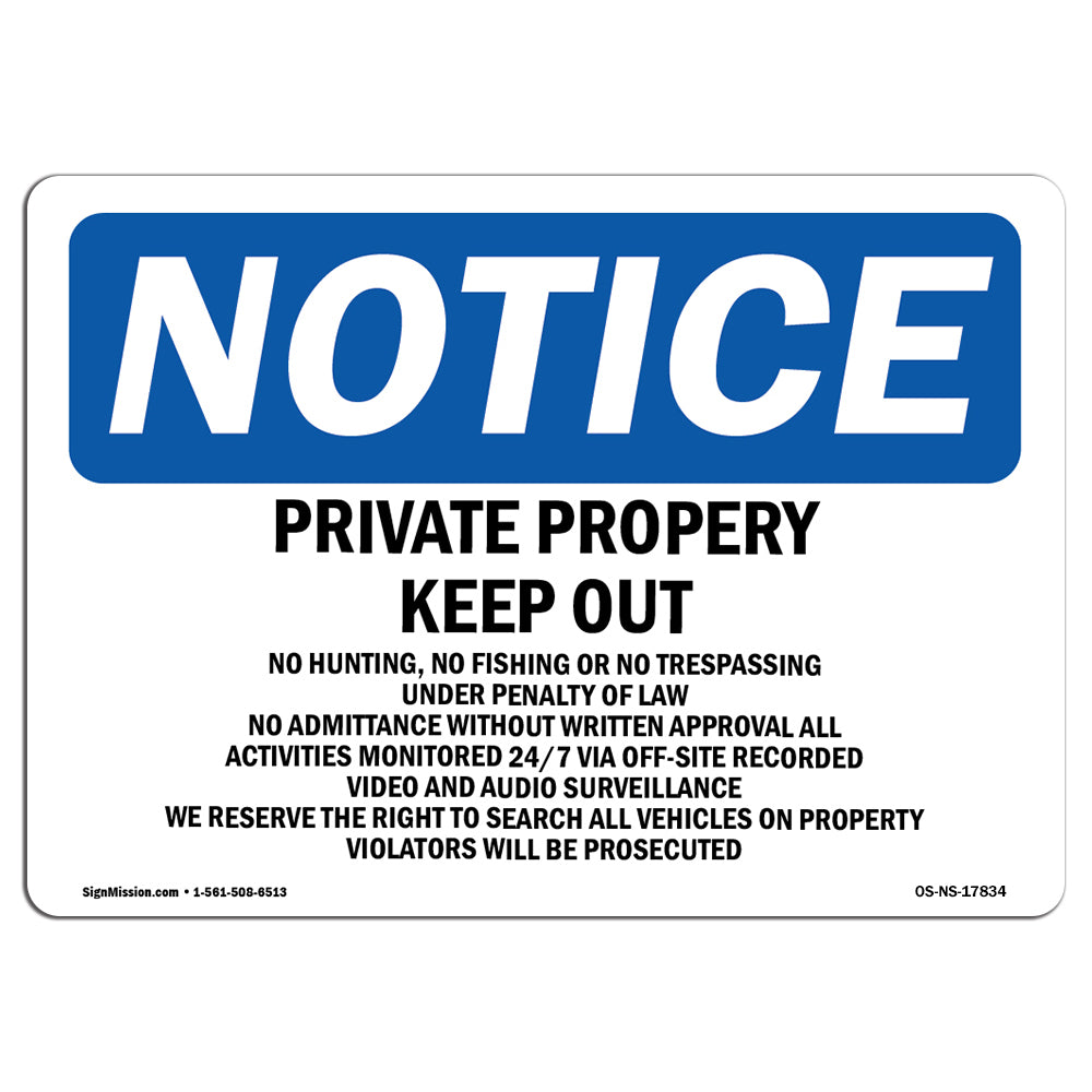 Private Property Keep Out No Hunting, Fishing