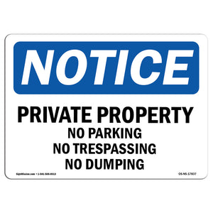 Private Property No Parking No Trespassing