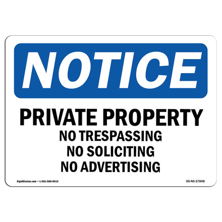 Private Property No Trespassing No Soliciting