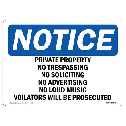 Private Property No Trespassing No Soliciting