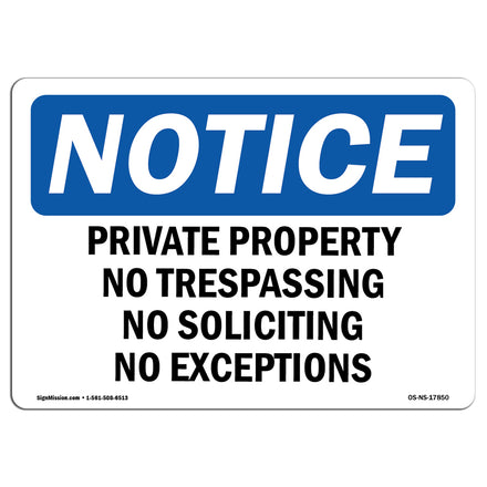 Private Property No Trespassing No Soliciting