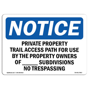 Private Property Trail Access Path For Use