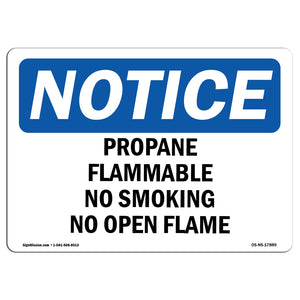 Propane Flammable No Smoking No Open Flame Sign