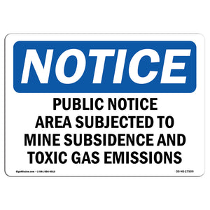 Public Notice Area Subject To Mine Subsidence