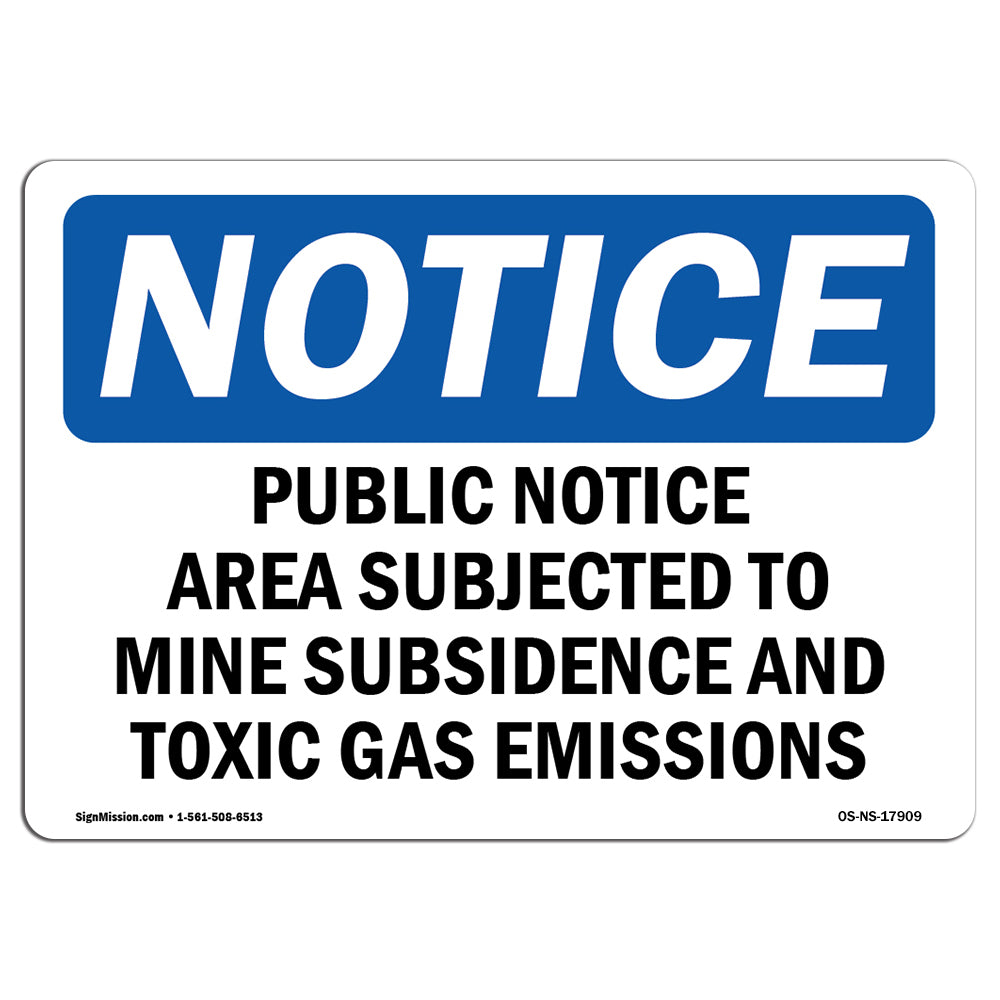 Public Notice Area Subject To Mine Subsidence