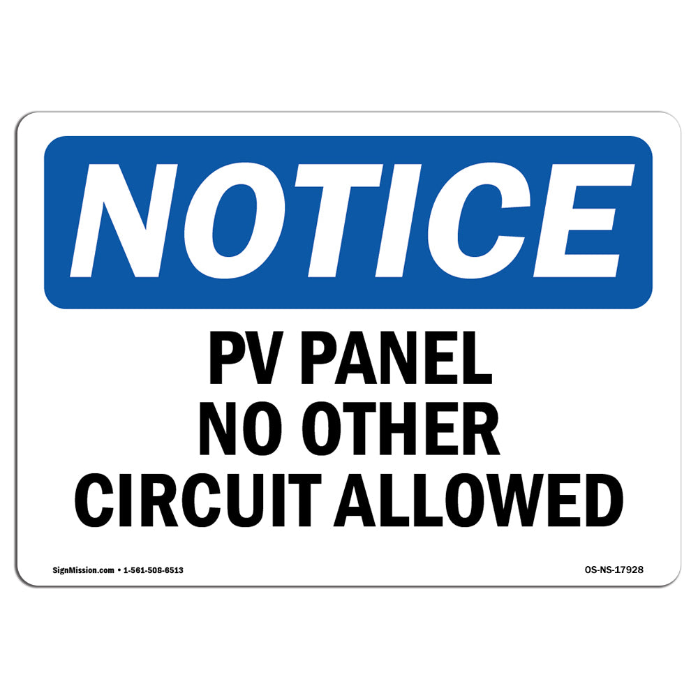 PV Panel No Other Circuits Allowed