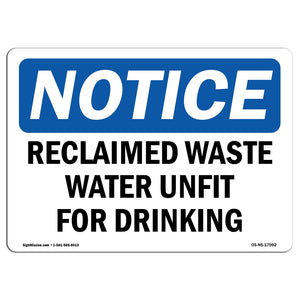 Reclaimed Waste Water Unfit For Drinking