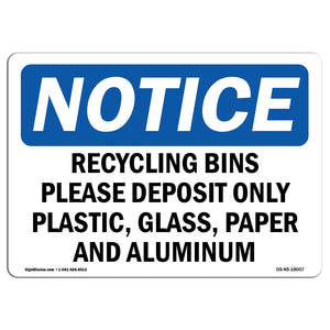 Recycling Bins Please Deposit Only Plastic,