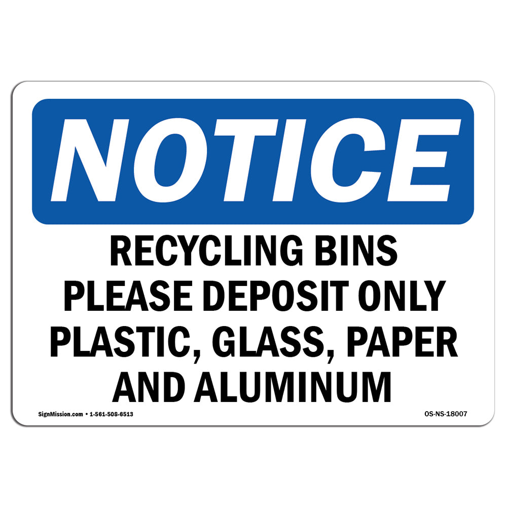 Recycling Bins Please Deposit Only Plastic,