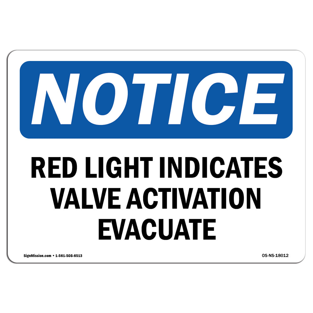 Red Light Indicates Valve Activation Evacuate