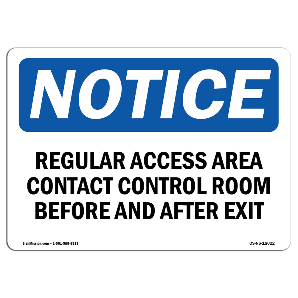 Regulated Access Area Contact Control Room