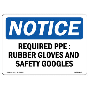 Required PPE Rubber Gloves And Safety Goggles