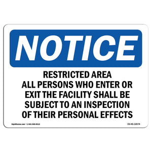 Restricted Area All Persons Who Enter Or