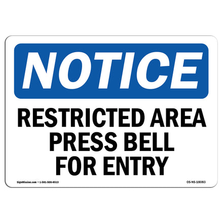 Restricted Area Press Bell For Entry