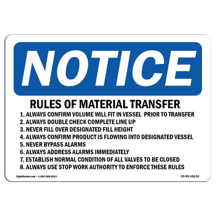 Rules Of Material Transfer 1. Always Confirm