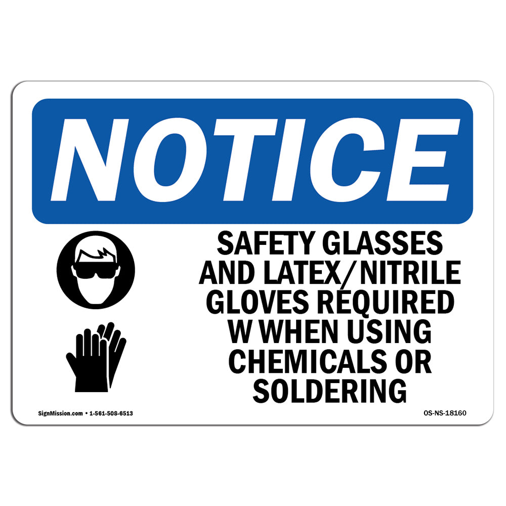 Safety Glasses And Latex Nitrile