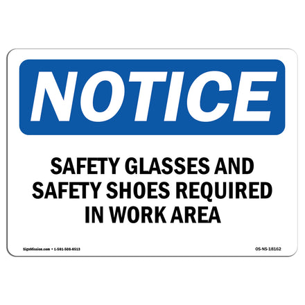 Safety Glasses And Safety Shoes Required Sign