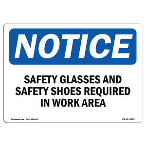 Safety Glasses And Safety Shoes Required Sign