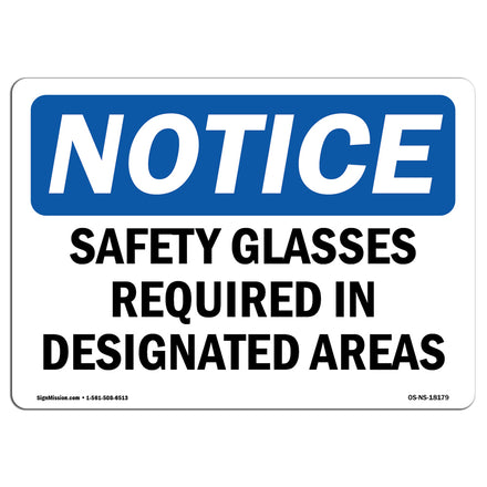 Safety Glasses Required In Designated Areas