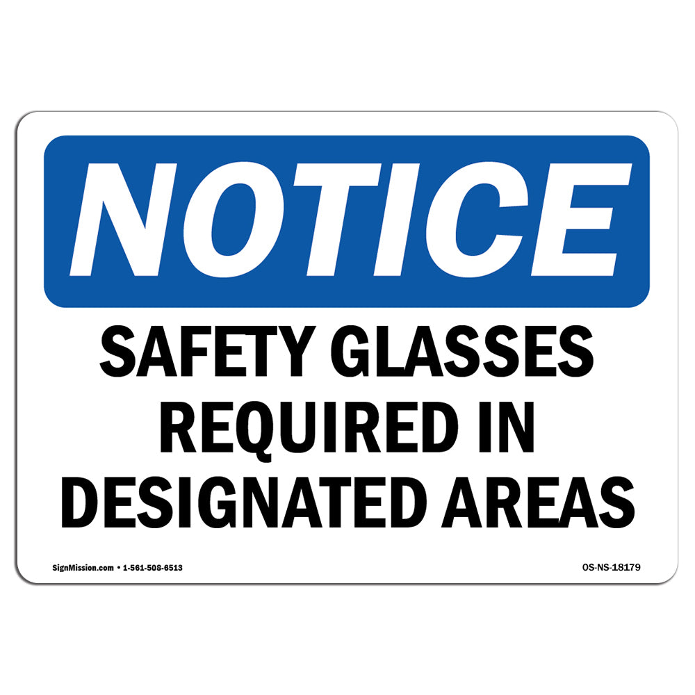 Safety Glasses Required In Designated Areas