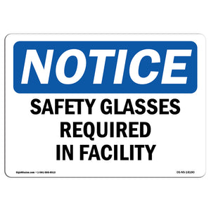 Safety Glasses Required In Facility