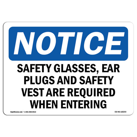 Safety Glasses, Ear Plugs And Safety Vest