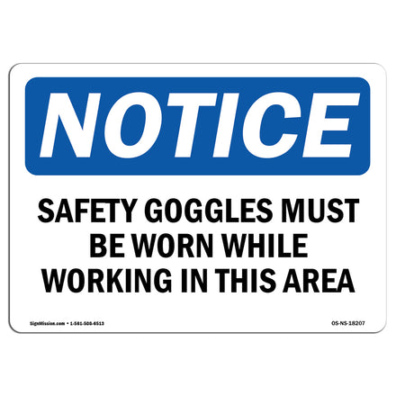 Safety Goggles Must Be Worn While Working