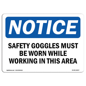 Safety Goggles Must Be Worn While Working