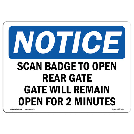 Scan Badge To Open Rear Gate Gate Will Remain