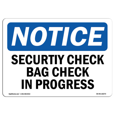 Security Check Bag Check In Progress