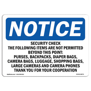 Security Check The Following Items Are Not