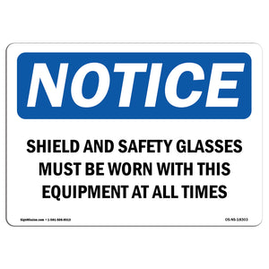 Shield And Safety Glasses Must Be Worn With